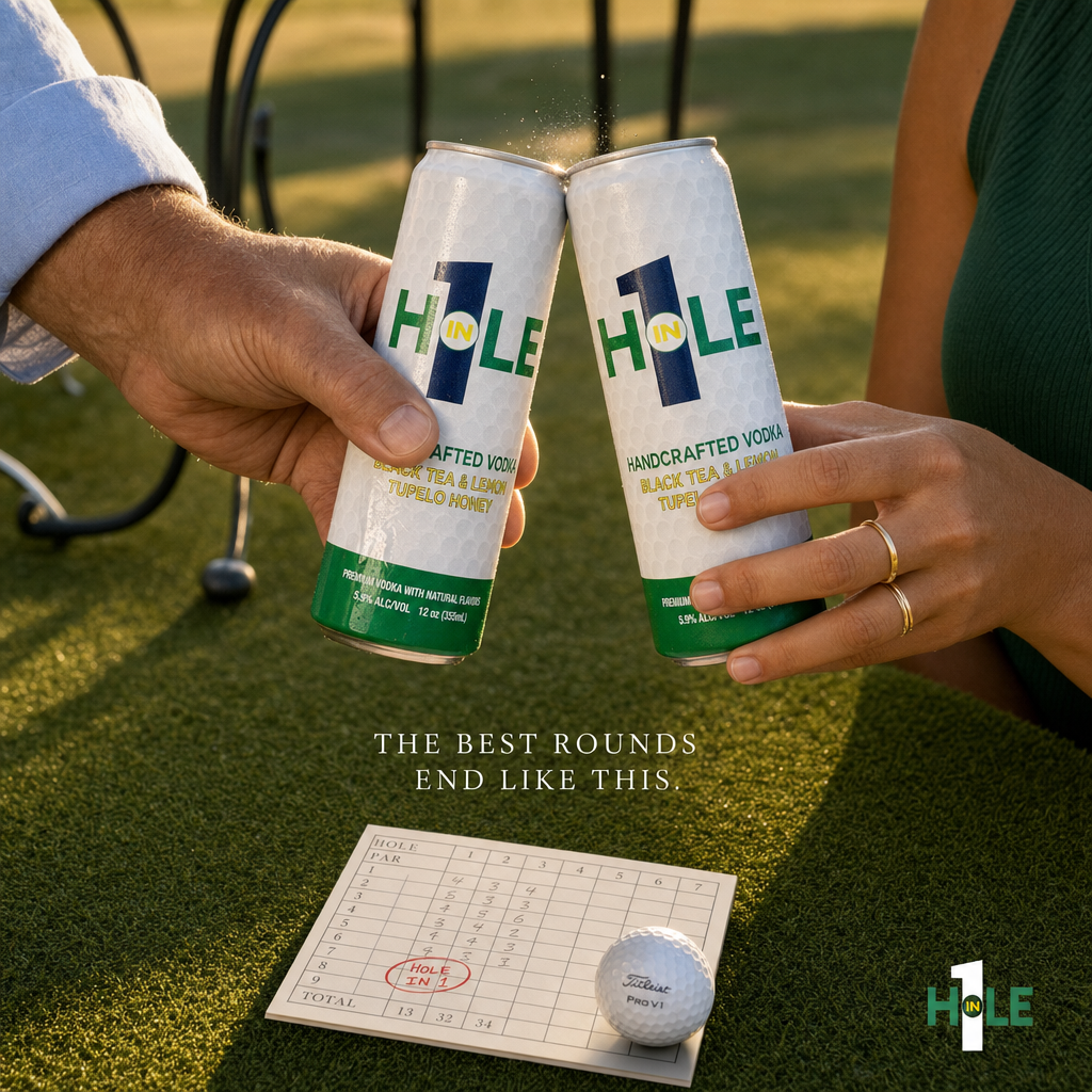 Hole seven. Circle it.
Somebody on this card just did something that buys the round for everyone.
That scorecard doesn't lie. Neither does the clink.
This is what the back nine leads to. Not the trophy case. Not the recap text. The moment right here, cans up, sun dropping, bentgrass still wet under your shoes.
Hole in 1 exists for exactly this. The round you'll be telling stories about on the tenth tee for the next decade started right here.
Clink it like you mean it.
#golf #holeinone #RTDcocktail #golfers #HoleIn1Cocktail
