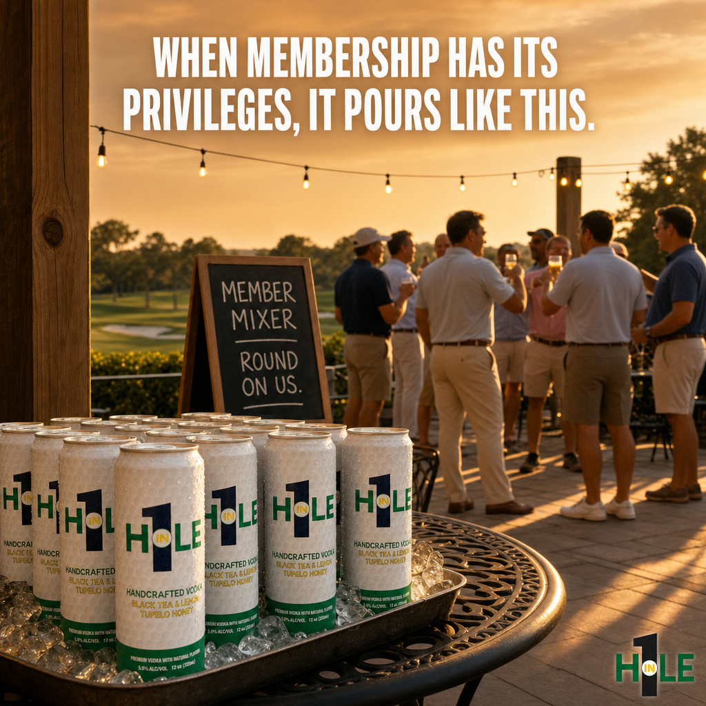 The member mixer is the best kept secret in golf.
No tee time required. No scorecard to sign.
Just a wrought-iron table full of cold cans, a chalkboard that says "round on us," and the kind of afternoon that reminds you why you joined.
This is what the 19th hole looks like when the club does it right.
Hole in 1. Cold. Ready. Already on ice.
#HoleIn1 #GolfLife #MemberMixer #GolfersOfInstagram #ReadyToDrink