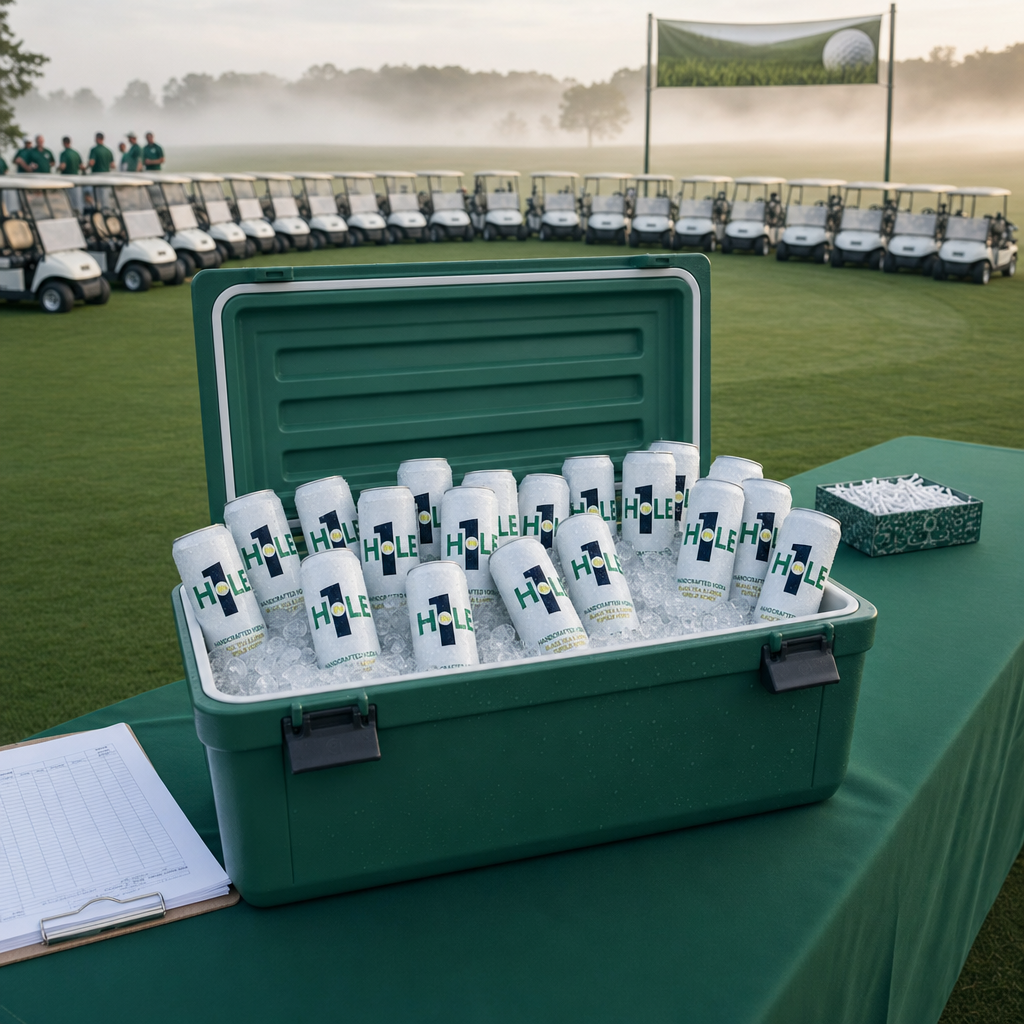 Shotgun start at 7am. Thirty-plus cans on ice before the first cart moves.
That is how you sponsor a scramble.
The Hole in 1 cooler was packed before the dew dried. Tee sheets on the clipboard, tees in the box, carts lined up across the fairway.
Every foursome knew exactly where to go after the round.
This is what it looks like when a brand actually shows up for the game.
#GolfLife #CharityClassic #ScrambleSeason #GolfersOfInstagram #HoleIn1