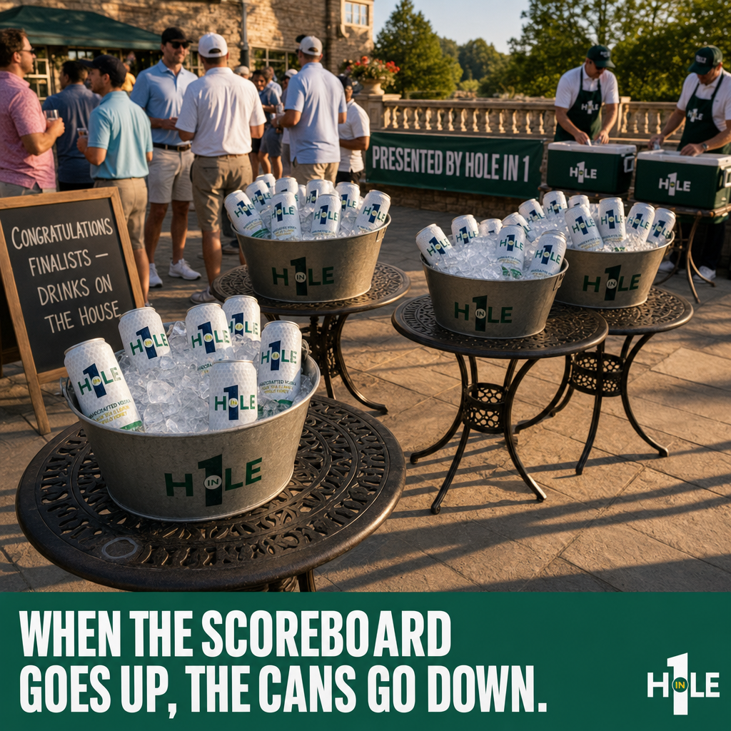 The scoreboard went up at 4:15.
By 4:17, every finalist had a cold can in hand.
That's how a proper club runs a tournament — not with a handshake and a wave, but with a bucket of ice and something worth raising.
The 19th hole doesn't have to be a bar stool and a pour you didn't order.
When the round ends with names on a board, the celebration should match the moment.
Cans down. Scores in. Round complete.
This is what member appreciation actually looks like.
#HoleIn1 #GolfLife #TournamentDay #GolfCommunity #RTDCocktail