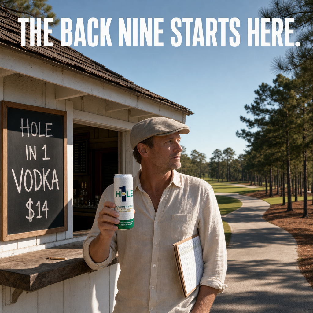 Nine holes down. Cart path open. Can already cold.
The halfway house is the pivot point of every good round. You check the card, you take the turn, and you decide what the back nine is going to be.
Hole in 1 Vodka. Black tea, Tupelo honey, lemon, vodka.
Not a seltzer. Not a shortcut. A proper drink that belongs on the course.
The back nine is yours.
#GolfLife #HoleIn1Vodka #19thHole #GolfersCommunity #ReadyToDrink
