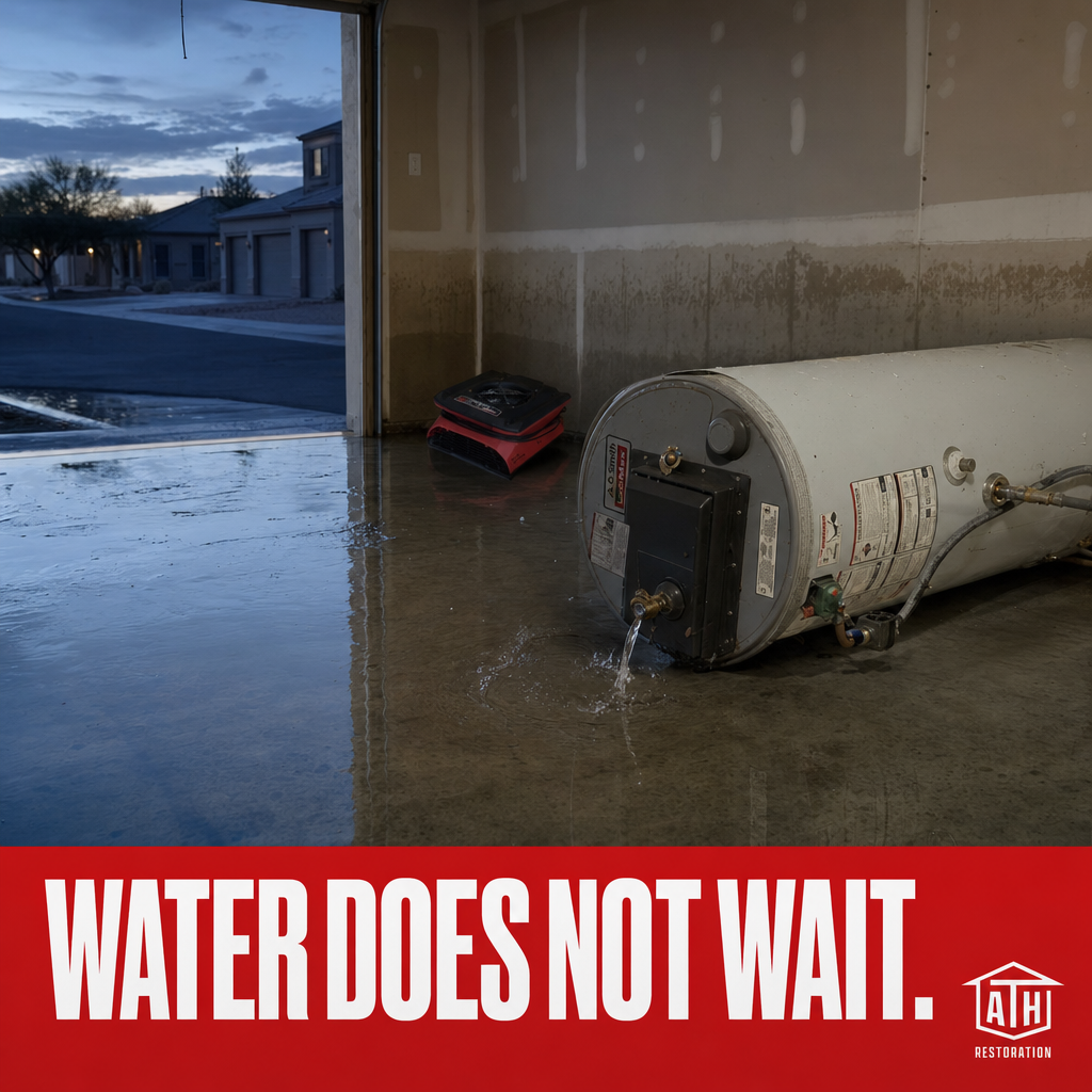 Standing water in a garage moves fast.
It wicks into drywall within the first hour. Saturates the slab. Starts compromising structure before most people have called anyone.
This was a Queen Creek home. Hot water heater failure overnight. By dawn, we had extractors running, moisture meters mapping the spread, and documentation started for the insurance claim.
One call. No handoffs. IICRC-certified technicians on site.
We extract. We dry. We document everything.
If water is moving in your home right now, call us. Every hour it sits costs more.
AZ Total Home Restoration. Available 24/7.
#WaterDamageRestoration #QueenCreekAZ #FloodCleanup #HomeRestorationPhoenix #AZTotalHomeRestoration