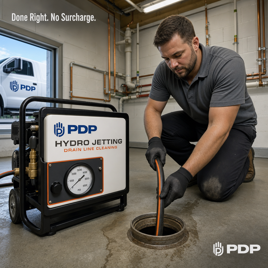 Hydro jetting a commercial floor drain at 2 a.m. costs the same as at 2 p.m.
That is the whole point of PlumbGuard.
No after-hours surcharge. No commissioned tech upselling a camera inspection you did not ask for. Just a trained technician, the right equipment, and a completed work order before your building opens.
Restaurant kitchens, apartment buildings, school mechanical rooms. The drain does not care what time it backs up.
Neither do we.
Ask us about PlumbGuard for your property. Columbus, Ohio operators can reach us 24/7 with no extra charges.
#PlumbingAndDrainProfessionals #HydroJetting #CommercialPlumbing #PropertyManagement #PlumbGuard