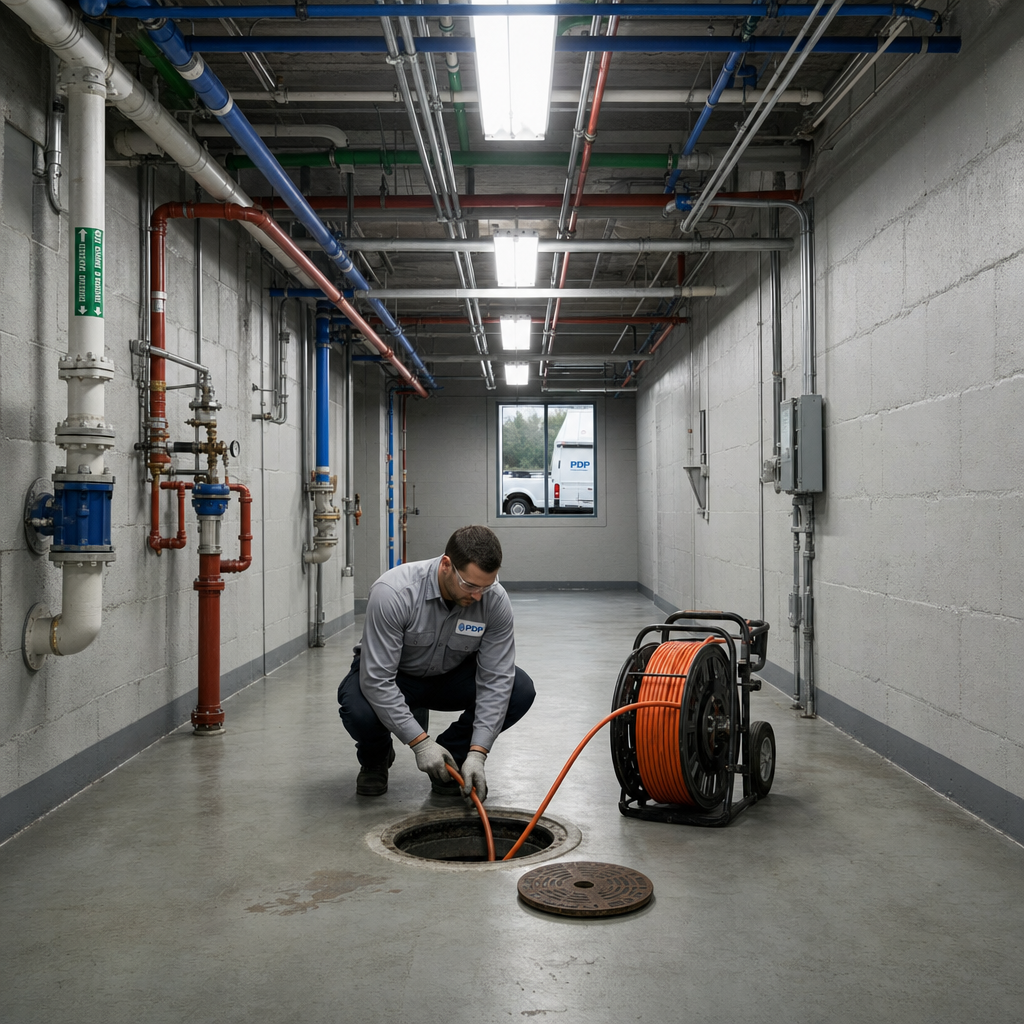 Hospitals don't have drain problems during business hours.

They have them at 3 a.m., before the first surgical prep of the morning, when every drain in the building has to work without question.

This hydro jetting service call was completed before the first shift badge-in. Clean access, full pressure, closed and documented before anyone walked the corridor.

That's what PlumbGuard is built for. Scheduled preventive service on your timeline, not ours. No emergency dispatch rates. No commission pressure on add-ons.

Just the work, done right, before it becomes a problem.

If you manage a facility where drain failure isn't an option, ask us about PlumbGuard coverage.

#CommercialPlumbing #HydroJetting #PlumbGuard #FacilityManagement #PlumbingAndDrainProfessionals