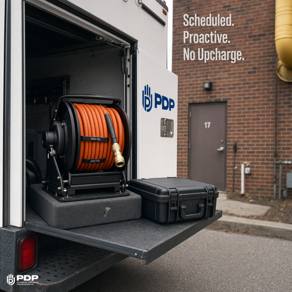 The truck is staged before the kitchen opens.
Not because there was a backup. Because there won't be.
Scheduled hydro jetting keeps grease lines clear before Friday dinner service becomes a Friday emergency. No commission pressure, no add-on charges β just the work, done on a fixed schedule your team can plan around.
PlumbGuard customers get locked-in pricing and 24/7 response with no extra charges. That is the difference between reacting and running a tight operation.
If your service alley looks like this when our truck leaves, the job was done right.
Ask about PlumbGuard for your Columbus location.
#PlumbingAndDrainProfessionals #HydroJetting #CommercialPlumbing #RestaurantOperators #PlumbGuard