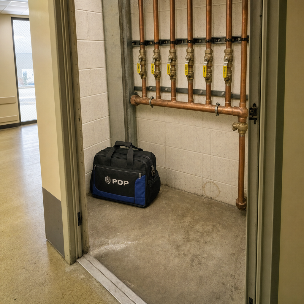 Every isolation valve in this hospital gets physically verified.
Not logged remotely. Not assumed closed because it was closed last year.
Actually turned, checked, and tagged with the date and location.
That is what PlumbGuard looks like inside a mechanical room.
It is a documented record that the work was done, on site, by a technician who knew what they were looking at.
Hospital facilities managers in Columbus know how quickly a single supply line issue can affect a patient wing.
PlumbGuard gives you a verified baseline before that call ever comes in.
24/7 response, no extra charges, no commissioned upsell when our tech is on site.
Just the work, done right, documented clearly.
Ask us about PlumbGuard coverage for your facility.
#CommercialPlumbing #PlumbGuard #HospitalFacilities #FacilitiesManagement #PlumbingAndDrainProfessionals