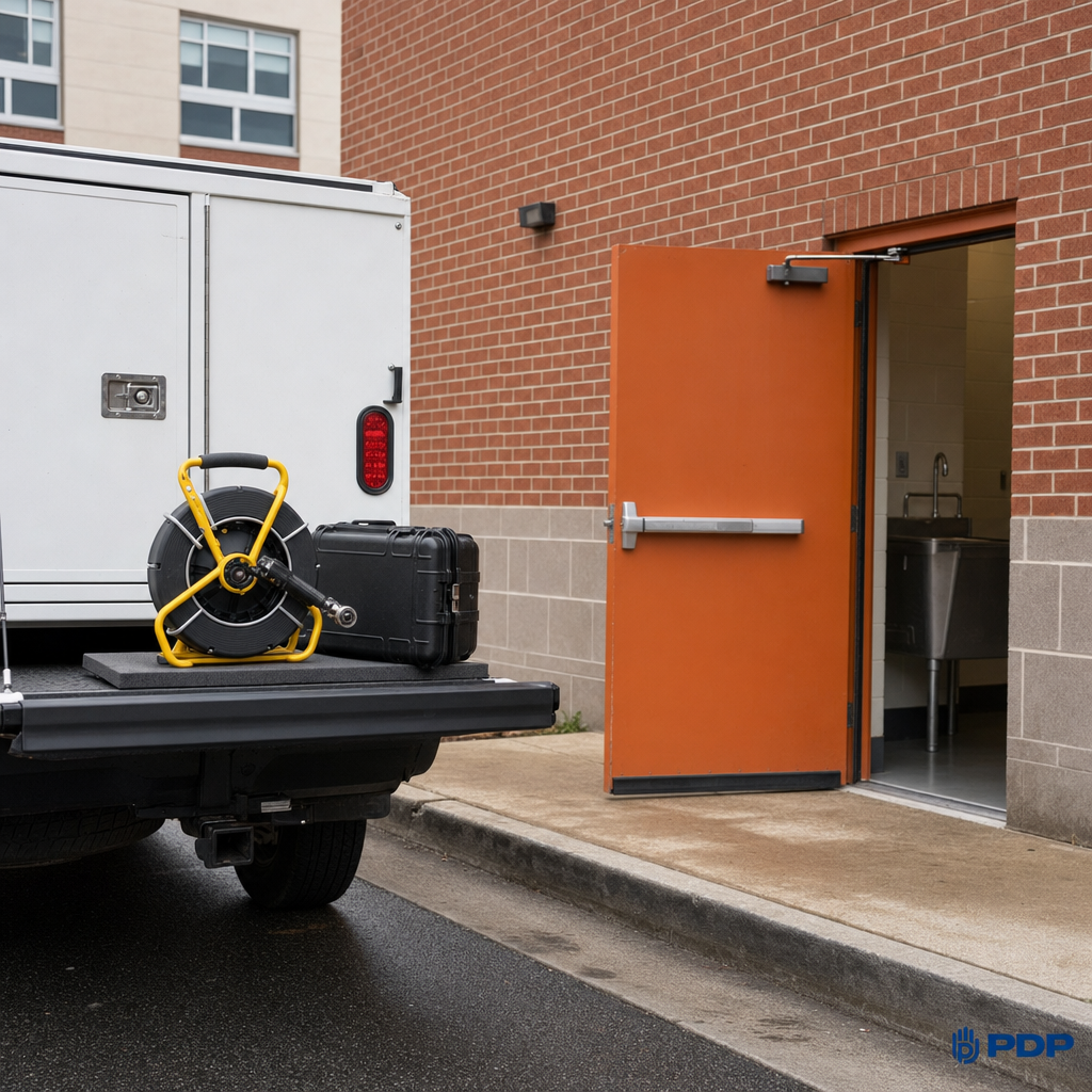 School drain systems don't fail on a schedule.
They back up during lunch service, during passing periods, when the building is at full capacity and you have no margin.
A proactive inspection finds the buildup, the root intrusion, the slow-moving line before it becomes a closure.
This is what the PlumbGuard approach looks like in the field: inspection equipment staged, service door open, work starting before the problem starts.
24/7 with no extra charges. No commissioned technicians. Just the work, done right.
If you manage a Columbus-area school or district facility, it's worth a conversation.
#CommercialPlumbing #DrainInspection #SchoolFacilities #FacilitiesManagement #PlumbingAndDrainProfessionals