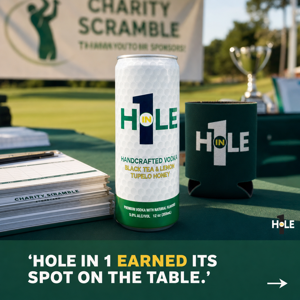 Most charity scramble coolers get stocked the same way.
Somebody called the warehouse store the week before, bought what was on sale, and called it done.
The golfers who showed up, paid their entry, and played 18 holes for a cause deserved better than that.
Hole in 1 is built for exactly this occasion. Premium vodka, black tea, real lemon, and Tupelo Honey in a can that looks right on a sponsor table because it belongs there.
Not an afterthought in an ice chest. The drink the event actually earned.
Golf Hard. Sip Easy.
#GolfLife #CharityScramble #GolfTournament #GolfersOfInstagram #HoleInOne
