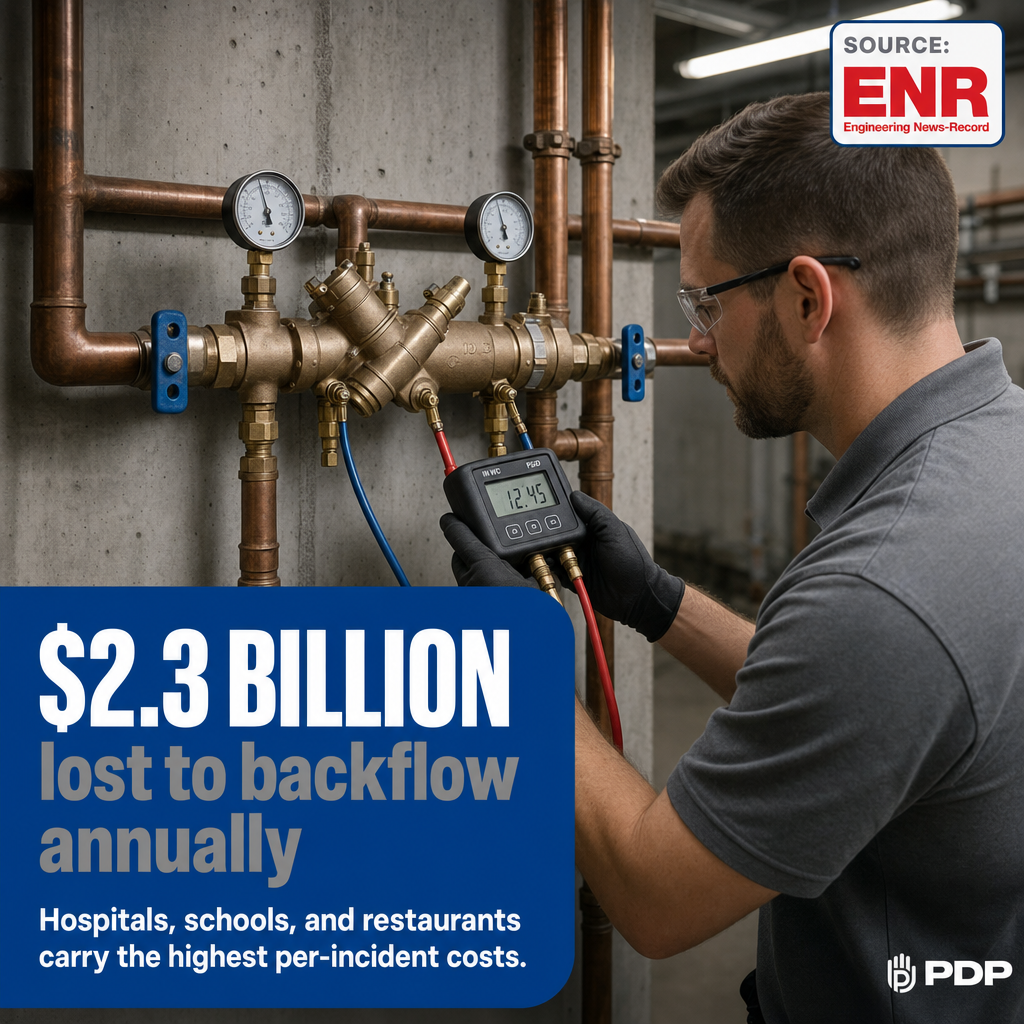 Backflow contamination quietly drains U.S. commercial and institutional facilities of an estimated $2.3 billion every year in remediation costs, regulatory fines, and liability exposure.
The EPA identifies backflow as one of the top threats to potable water safety in commercial buildings, linking the majority of cross-connection failures to missing or failed prevention assemblies. Compliance data shows annual backflow testing rates remain below 60% among mid-size commercial properties in many U.S. metros. For hospitals and schools, the exposure is even steeper. Mandatory reporting requirements under state health codes and the presence of vulnerable occupant populations drive per-incident costs far above the commercial average.
For Columbus restaurant operators, property managers, and facility directors, annual backflow testing is the lowest-cost line of defense against one of the highest-cost failures in building compliance. Plumbing and Drain Professionals provides certified backflow testing with no surprise pricing. Save this post as a reminder before your next compliance window.
#BackflowTesting #CommercialPlumbing #FacilitiesManagement #PlumbingCompliance #ColumbusOhio