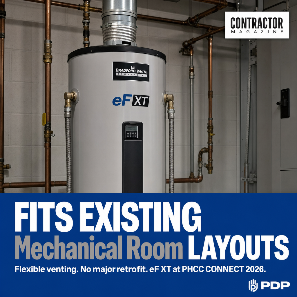 Contractor Magazine reports that Bradford White engineered the eF XT commercial gas water heater specifically to work inside existing mechanical room footprints, with flexible water connections and venting options that eliminate the need for major modification.
The eF XT was showcased at PHCC CONNECT 2026, Booth 412, alongside the Infiniti GC tankless unit. A dedicated Infiniti GC contractor education session ran October 21 in Milwaukee. The message from the industry is clear: commercial water heater replacement should not require tearing apart a mechanical room to make new equipment fit.
For property managers and facility operators in Columbus carrying aging water heater systems, this is the kind of equipment design that keeps downtime short and budgets intact. Our team installs and services commercial water heating systems with no surprise charges. Save this post for your next capital planning conversation.
#PlumbingAndDrainProfessionals #CommercialPlumbing #WaterHeater #PHCCConnect2026 #ColumbusOhio