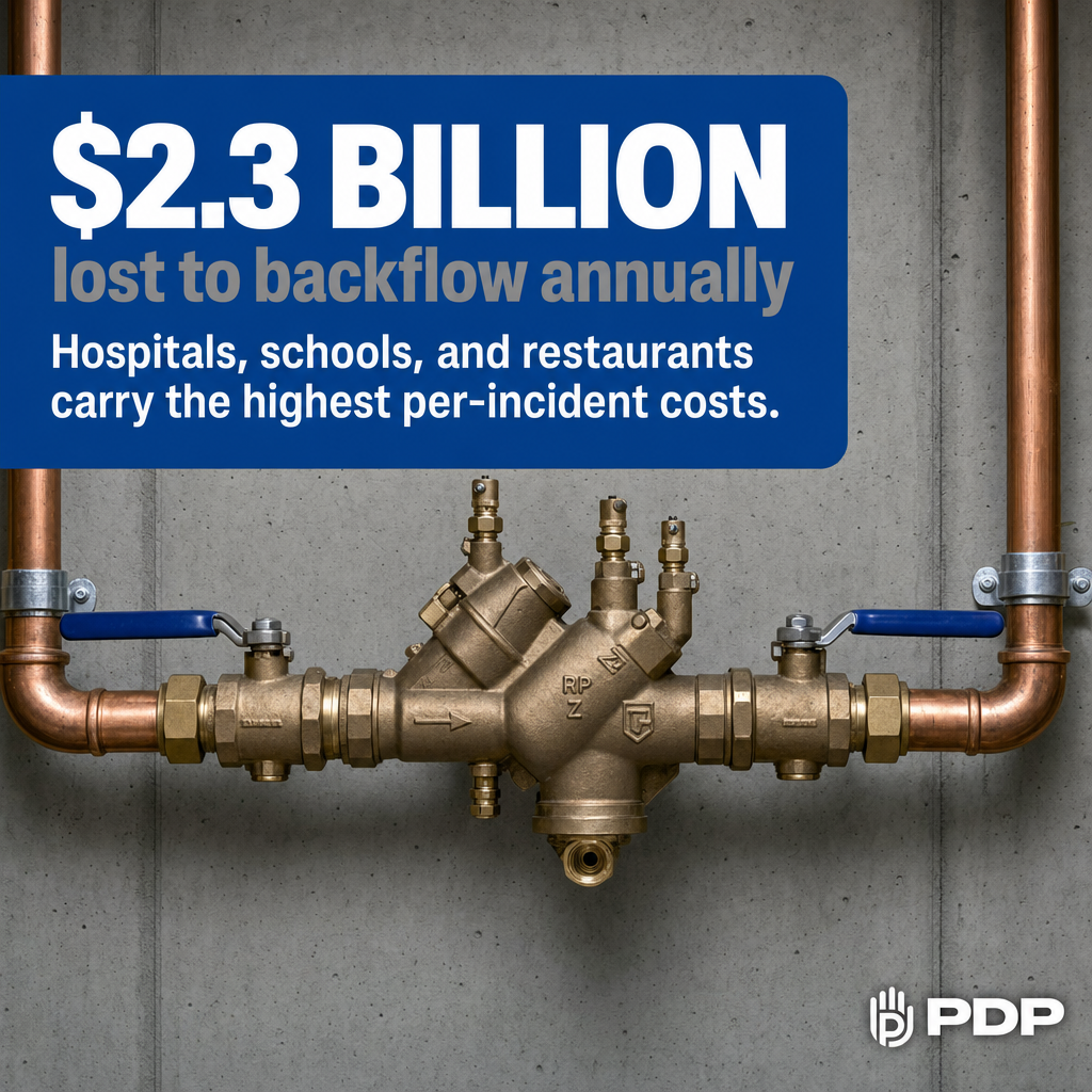 Backflow contamination quietly drains U.S. commercial and institutional facilities of an estimated $2.3 billion every year in remediation costs, regulatory fines, and liability exposure.
The EPA identifies backflow as one of the top threats to potable water safety in commercial buildings, linking the majority of cross-connection failures to missing or failed prevention assemblies. Compliance data shows annual backflow testing rates remain below 60% among mid-size commercial properties in many U.S. metros. For hospitals and schools, the exposure is even steeper. Mandatory reporting requirements under state health codes and the presence of vulnerable occupant populations drive per-incident costs far above the commercial average.
For Columbus restaurant operators, property managers, and facility directors, annual backflow testing is the lowest-cost line of defense against one of the highest-cost failures in building compliance. Plumbing and Drain Professionals provides certified backflow testing with no surprise pricing. Save this post as a reminder before your next compliance window.
#BackflowTesting #CommercialPlumbing #FacilitiesManagement #PlumbingCompliance #ColumbusOhio